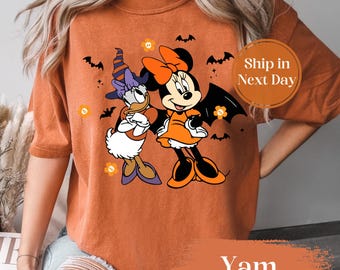 Koszulka vintage Minnie Daisy na Halloween Comfort Colors, koszulka Disney na Halloween, wycieczka WDW Disneyland na Halloween dla dziewczynek 2025, koszulka na Halloween 10262062