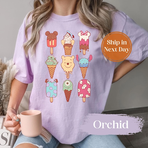Comfotr Colors Disney Snacks Shirt,Mickey Ice Cream,Disney Travel Shirt,Disneyland Trip Shirt,Womens Disneyworld Shirt,Disney Shirt 10262097