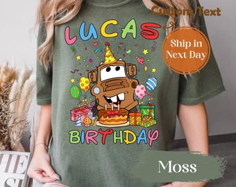 Custom Disney Cars The Birthday Boy Shirt, Pixar Tow Mater Birthday Family Matching T-Shirt, Disneyland Birthday Vacation T-Shirt 10262068