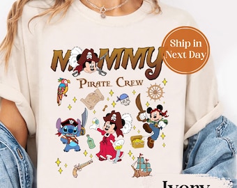 Mommy Pirate Crew Shirt, Disney Family Trip Tee, Pirate Minnie Mom Shirt, Adventure Park Vacation Outfit Disney Pirates Shirt 10262059