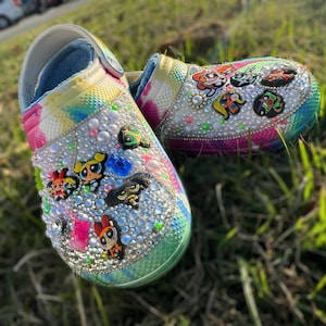 Custom Powerpuff Bling-crocs voor volwassenen
