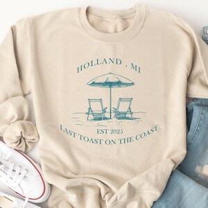 Custom Beach Bachelorette Party Sweatshirt,Last Toast on the Coast,Bridal Party Tee,Bach Club Sweat,Coastal Bachelorette,Bridal Party Gifts
