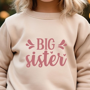 Big Sister Toddler Sweatshirt: Retro Baby Announcement Pullover