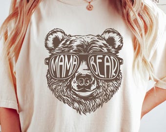 Comfort Colors Mama Bear T-Shirt, Mom Graphic Tee