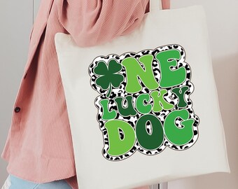 St. Patrick's Day Dog Mom Tote Bag: Lucky Clover Gift