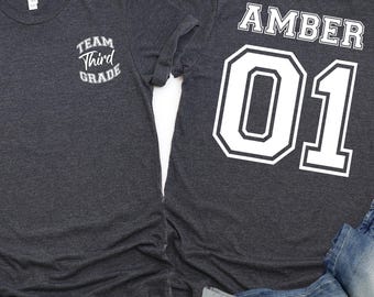Personalized Third Grade Teacher Shirt: Back To School Gift