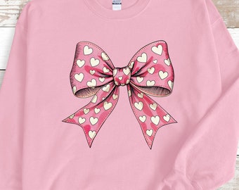 Toile de Jouy Pink Bow Sweatshirt, Coquette Balletcore Style