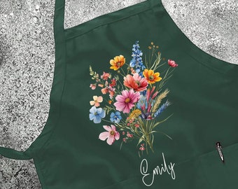 Custom Floral Apron: Personalized Baking & Gardening Gift