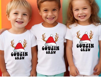 Christmas Cousin Crew Shirt: Santa Hat Family Matching Tee
