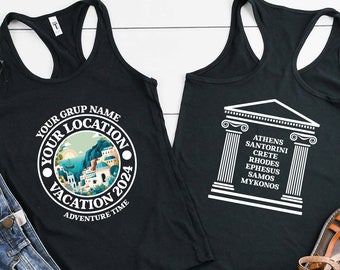 Custom Greece Vacation Tank Top: Family Trip Souvenir