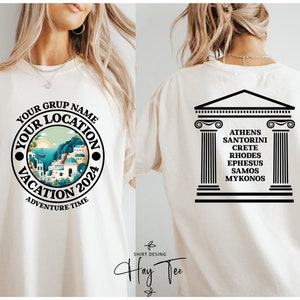 Comfort Colors Greece Vacation Shirt: Custom Family Trip Tee