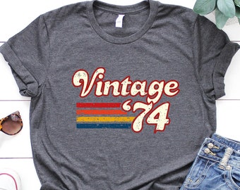 Vintage 1974 Birthday Shirt: Retro 50th Birthday Gift