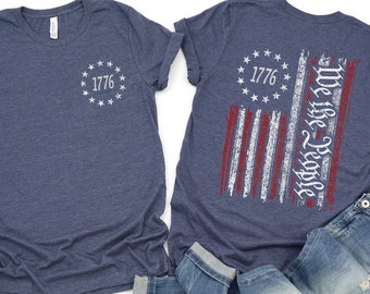 We The People American Flag T-Shirt: 1776 Vintage USA