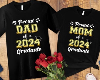 Custom Family Graduation Shirts: Proud Mom/Dad 2024 Graduate Tee