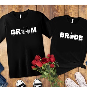 Gothic Bride Engaged Shirt,  Bride Shirt, Halloween Wedding Goth Wedding Shirt, Goth Bride Bachelorette Shirt, Dark Wedding,Till Death Shirt