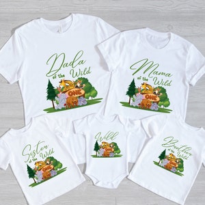 Camisetas de cumpleaños de Wild One Safari: Camisetas de cumpleaños familiares a juego para el primer cumpleaños