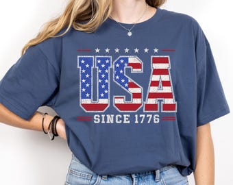 Distressed USA Since 1776 T-Shirt, Retro American Flag Patriotic Tee, Vintage 250th Apparel, Independence Day Outfit, Vintage 2026 USA Gift