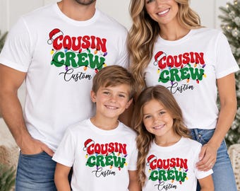 Custom Name Cousin Crew Shirts Christmas, Matching Family Christmas Shirts,Holiday Gift, Xmas Shirt