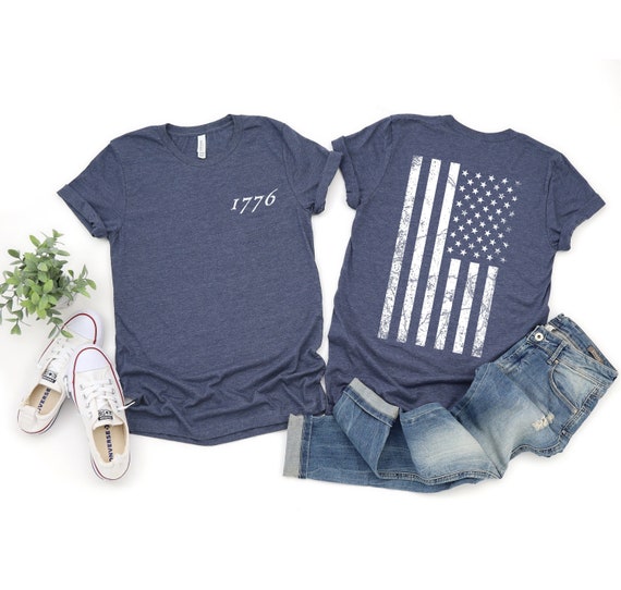 Vintage USA Flag 1776 Shirt - American History Independence Day