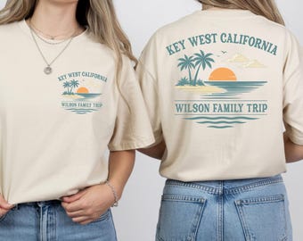 Custom Family Beach Vacation T-Shirt, Family Reunion Shirt for Summer, Family Matching Tee, Family Name Outfit, Couples Keywest Apparel