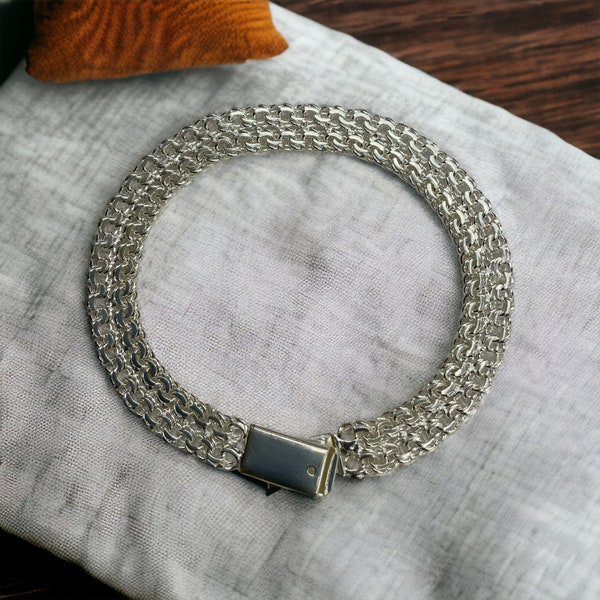 Mexican silver.925 unique chinese weave bracelet