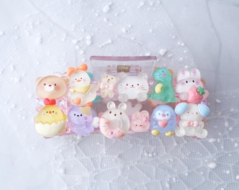 Large Jelly Pink Decoden Kawaii Hair Claw Clip, Cute Characters, Birthday, Anniversary, Christmas, Gift for Her, Present for Kids
