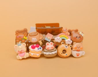 Decoden Kawaii Large Brown Hair Claw/Clip, Cute Characters, Birthday Gift, Gift for Her