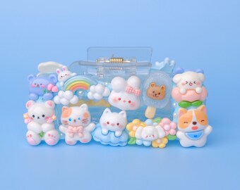 Decoden Kawaii Große blaue Haarklammer, süße Charaktere und Tiere, Geburtstagsgeschenk, Geschenk für Sie, Geschenk für Kinder, Geschenk für Mädchen