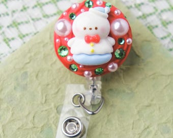 Christmas Tree Bear Decoden Kawaii Cute, Retractable Badge Reel, Swivel ...