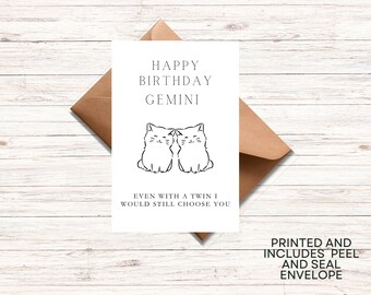 Astrology Birthday Card, Greeting Card Gemini Birthday Card- Horoscope, Zodiac card, Gemini Birthday Gift, The Best Astrology Birthday Card