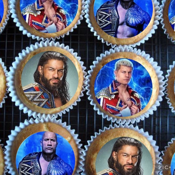 WWE cupcake toppers , Cody Rhodes , the rock