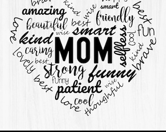 Mamá corazón cita diciendo SVG PNG archivo de descarga digital