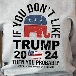 If You Don&#39;t Like Trump Then You Probably Won&#39;t Like Me Trump 2024 SVG, Trump SVG, Trump Flag Svg, 4th Of July SVG, Independence Day Svg