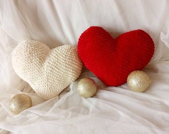 Heart, Heart Pillow, Heart Decor, Love Pillow, Crochet Pillow, Gift For Her