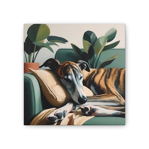 Brindle Greyhound Canvas Wall Art