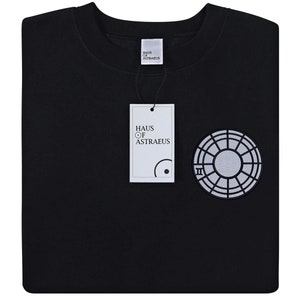 Moletom Gemini Rising | Gola redonda com a roda do zodíaco | Camiseta com mapa natal astrológico | Presente Gemini para amantes da astrologia | Vestuário bordado do zodíaco
