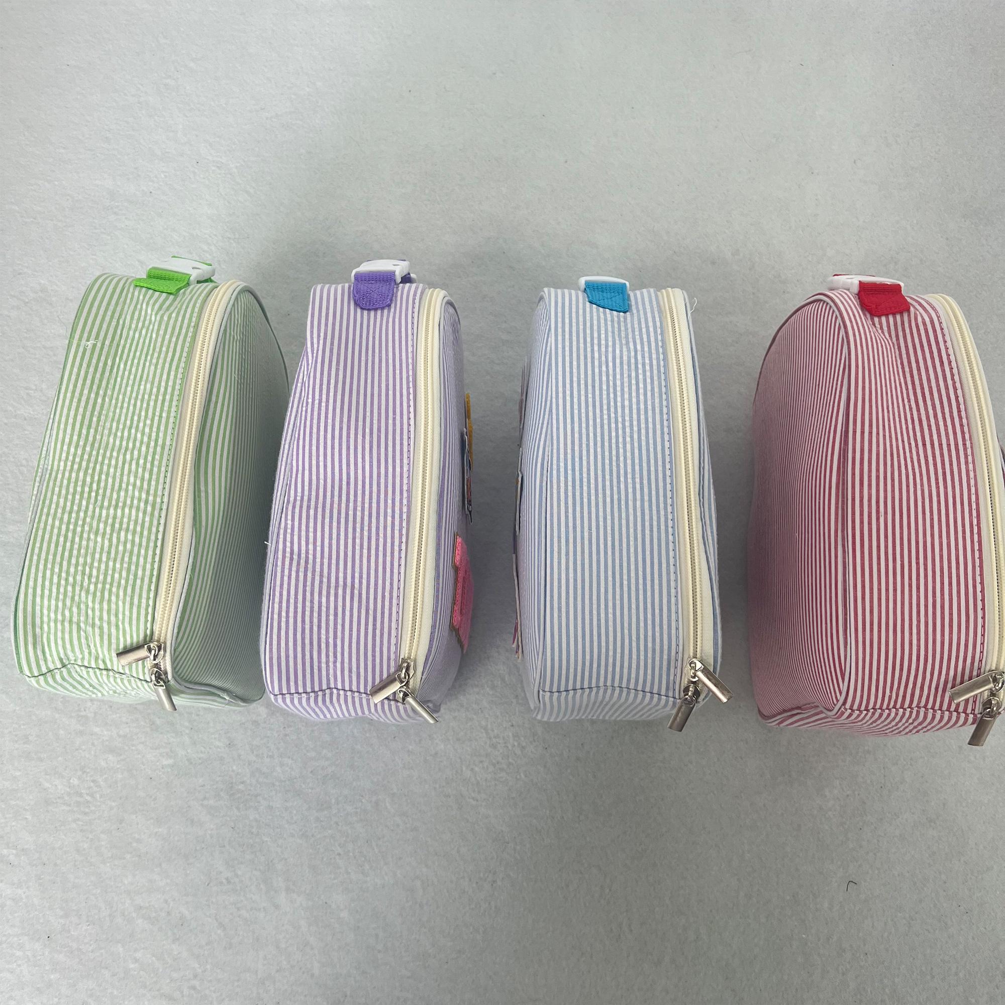 Custom Name Lunch Box Bag, Personalized Kids Chenille Letter Corduroy ...