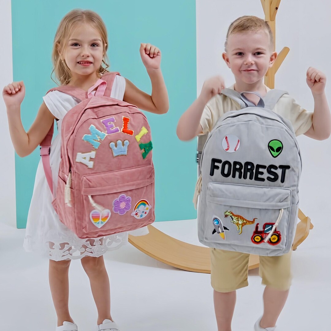Personalized Kids Name Backpack: Custom Chenille Letter Patch School ...