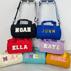 Custom X-Large Sport Gym Bag With Name, Personalized Chenille Letters Duffel Bag, Dance Bag Birthday Gift For Her, NameTravel Bag