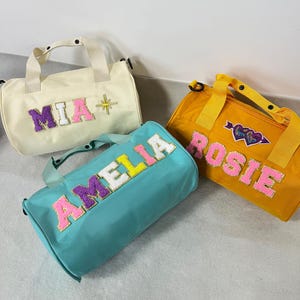 Custom X-Large Sport Sporttasche mit Namen, personalisierte Chenille Buchstaben Seesack, Tanztasche Geburtstagsgeschenk für sie, NameReisetasche