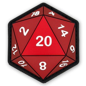 D20 Dice PVC Morale Patch – Tabletop Gamer Gear - GITD
