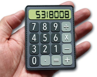 5318008 Calculator - PVC Morale Patch - Hook Backed, Ideal for Meme Aficionados, Gear, Backpack, Cap, Vest… & Funny Patch Fans