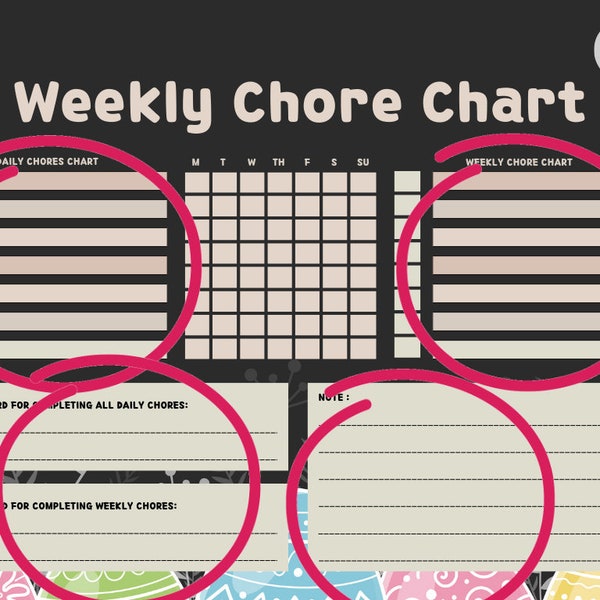 Editable Chore Chart for Kids and Teens - Easter Themed | Printable | Reward Daily Weekly for Kids who do there Chore List!