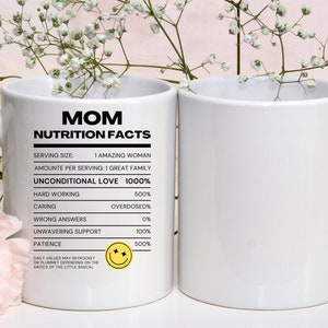 Valeur nutritive des cadeaux pour la fête des mères Svg, valeur nutritive de maman, Svg drôle de maman, étiquette nutritionnelle png, cadeau nutrition d'anniversaire de maman, humour jpg