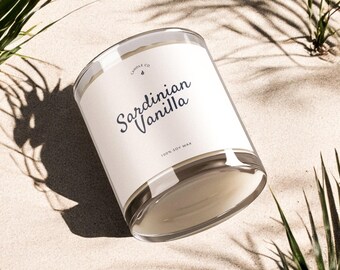 Plantilla minimalista de etiqueta de vela - Diseño personalizable de Canva - Diseño de etiqueta de producto personalizado - Descarga digital imprimible para etiquetas de frascos [Bronceado]