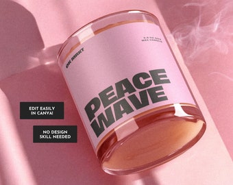 Minimalist Candle Label Template | Canva Template for Candle Branding | Customizable Candle Jar Labels | Unique Candle Stickers [Blueb]