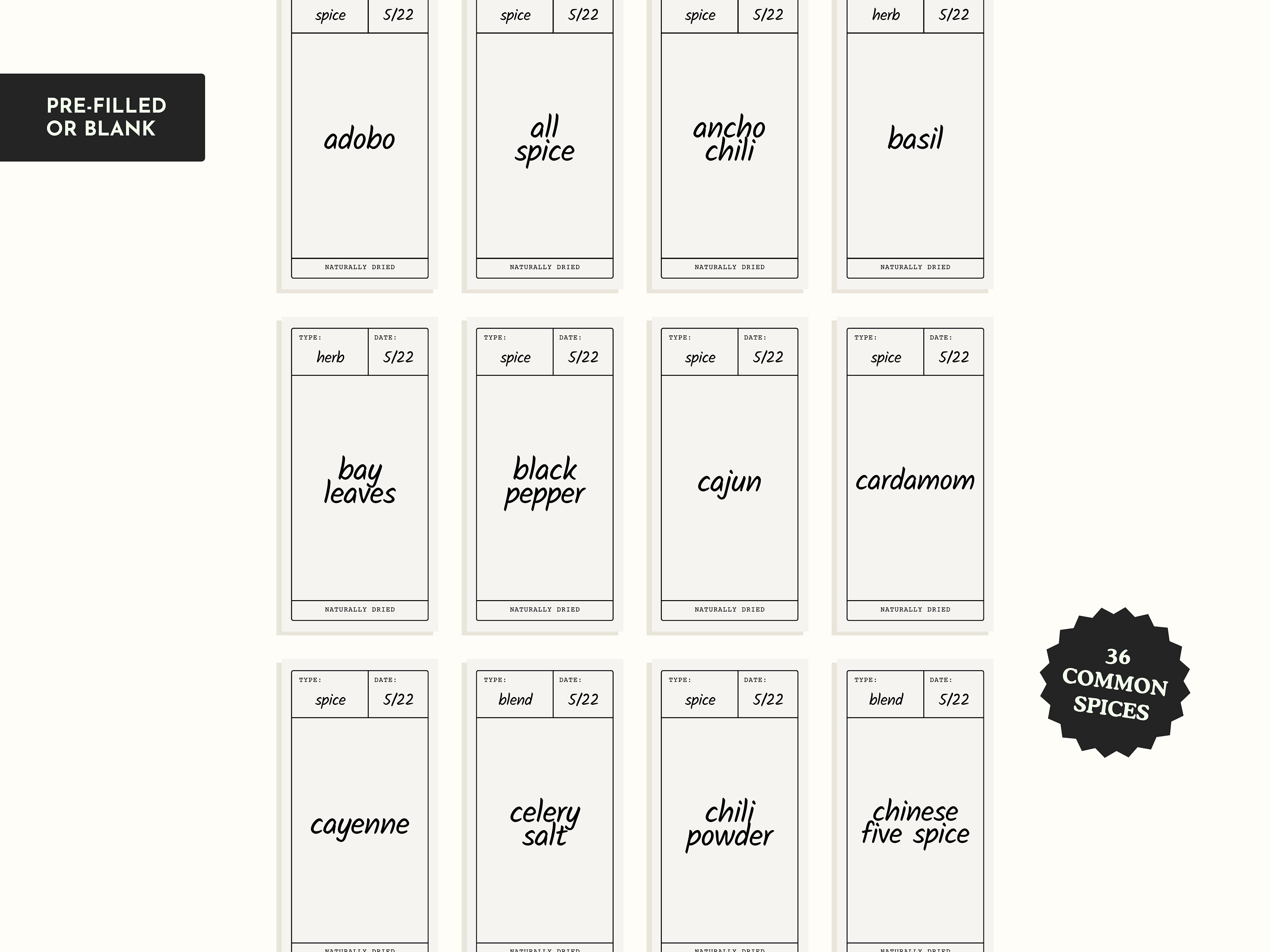 EDITABLE Apothecary Label Template 36 Spice Labels Canva Template ...