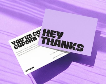 Minimalist Thank You Insert, Card Template, Editable Colorful Thank You Card, Packaging Insert, Printable Order Thank You Card [Blueb]