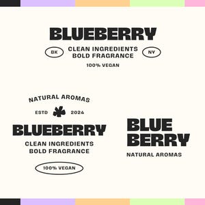 Minimalist DIY Logo Kit, Bright Candle Branding, Editable Logo Template, Modern Logo Design for Bold Aromatherapy & Wellness [Blueb]