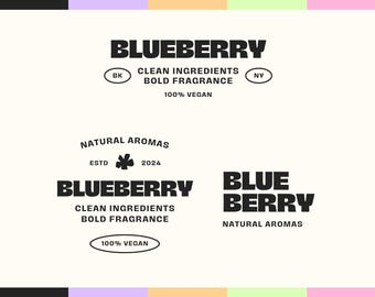Minimalist DIY Logo Kit, Bright Candle Branding, Editable Logo Template, Modern Logo Design for Bold Aromatherapy & Wellness [Blueb]